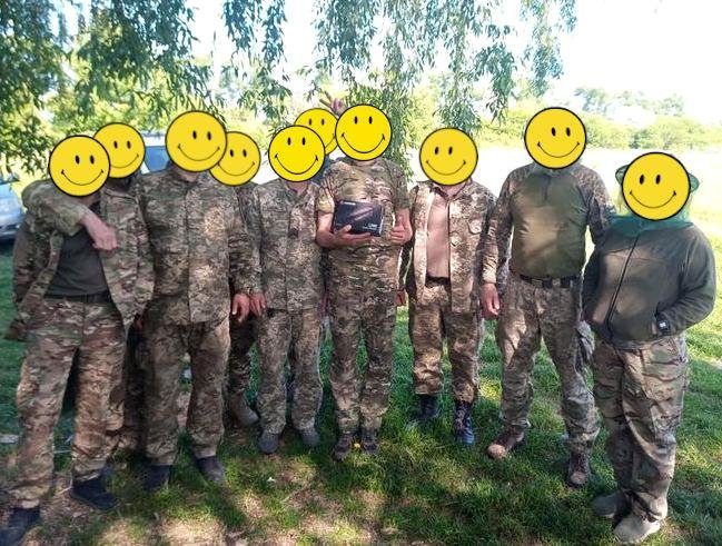 Soldiers of 112th brigade with thermal monocular
