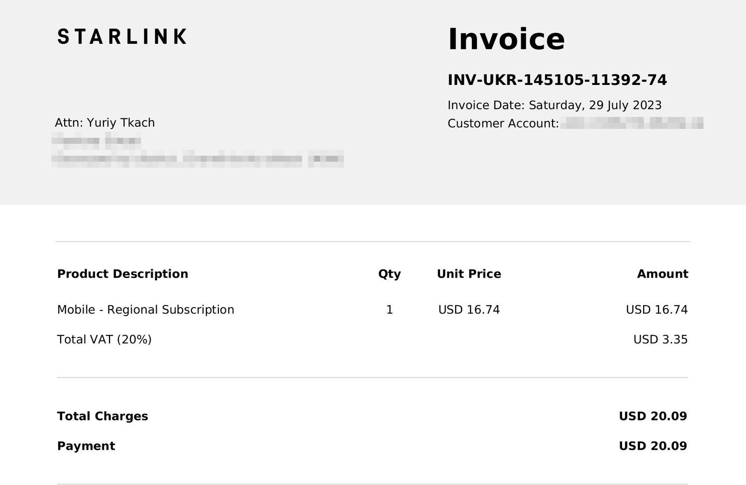Transfer invoice 2